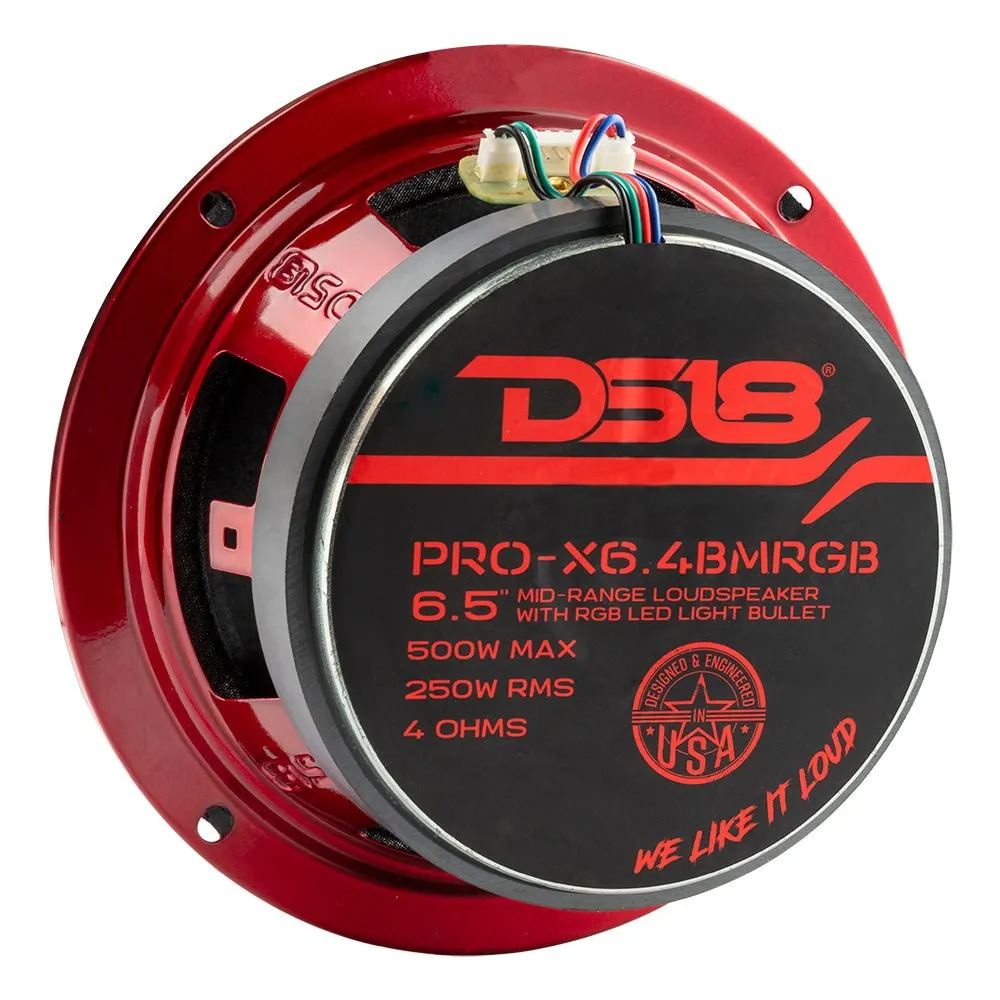 PRO-X 6.5" Mid-Range Loudspeaker with RGB Light Bullet 250 Watts Rms 4-Ohm product image