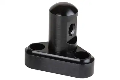 Lokar Throttle Cable Bracket; Single Stud; 3 in. Linkage Cam; Black Finish;