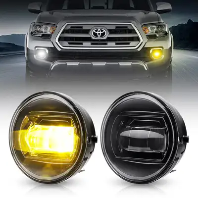 LED Factory Mart LED Fog Lights Switchback with White & Amber Color For 2005-2011 Tacoma 2007-2012 Tundra
