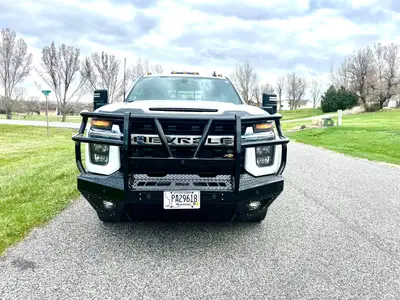 Bodyguard Bumpers T2 Front Bumper Extreme For 2020-2023 Silverado 2500/3500 HD Sensor Cutouts Factory Fog Cutouts Receiver Hitch Skid Plate Without Mesh Grill With Camera Harness Gloss Black Powdercoat Bodyguard Bumpers