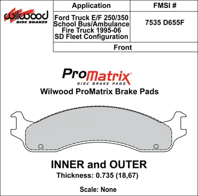 Wilwood Brakes 2001 - 2003 Dodge Original Equipment Pads - 150-D0655FK