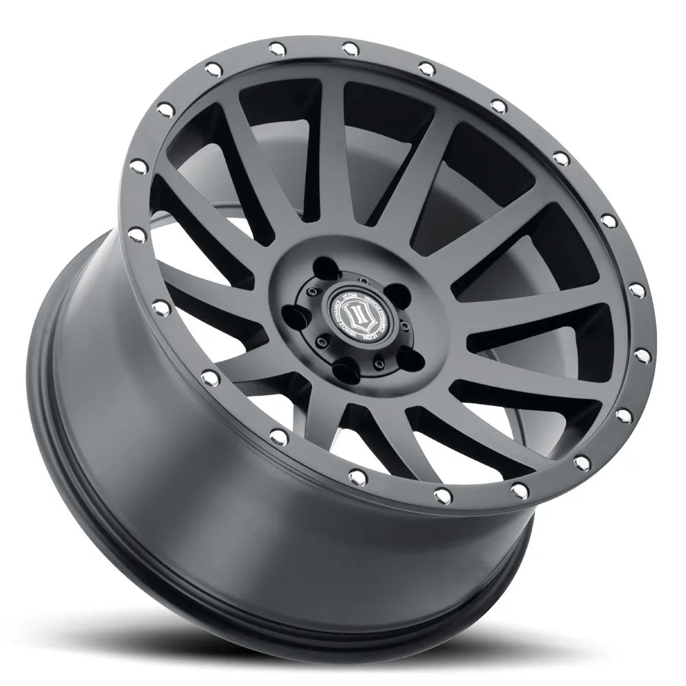 ICON Vehicle Dynamics ICON Alloys Compression, Satin Black, 20 x 10 / 5 x 150, -19mm Offset, 4.75" BS