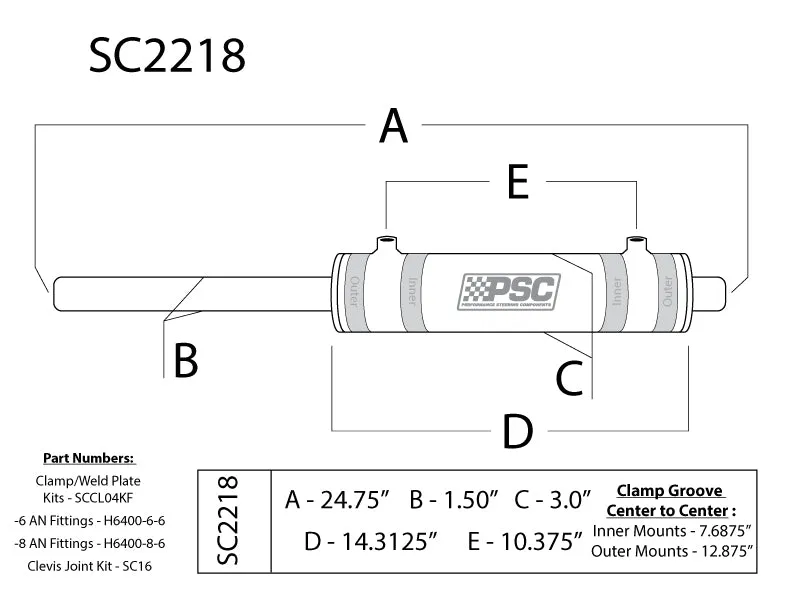 Double Ended Xd Steering Cylinder Kit For Full Hydraulic Steering Systems product image