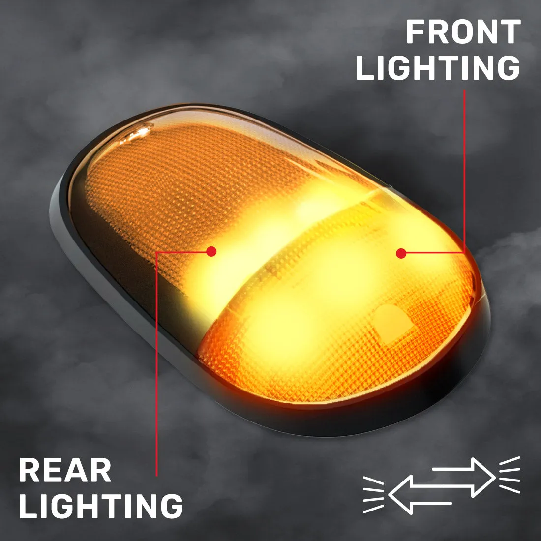 Dodge 03-18 RAM Heavy-Duty 2500 3500 1-Piece Single Cab Light Smoked Cab Roof Light Lens With 2-Way Forward Rear Facing Amber Ultra High-Power Leds - 1-Piece Single Cab Light Only product image