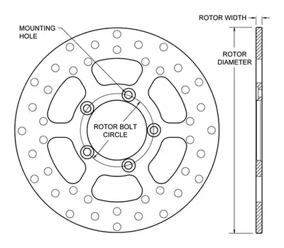 Wilwood Brakes Wilwood Rotor-Steel Front Drag-Drilled 10.00 x .320 - 5 on 3.88in