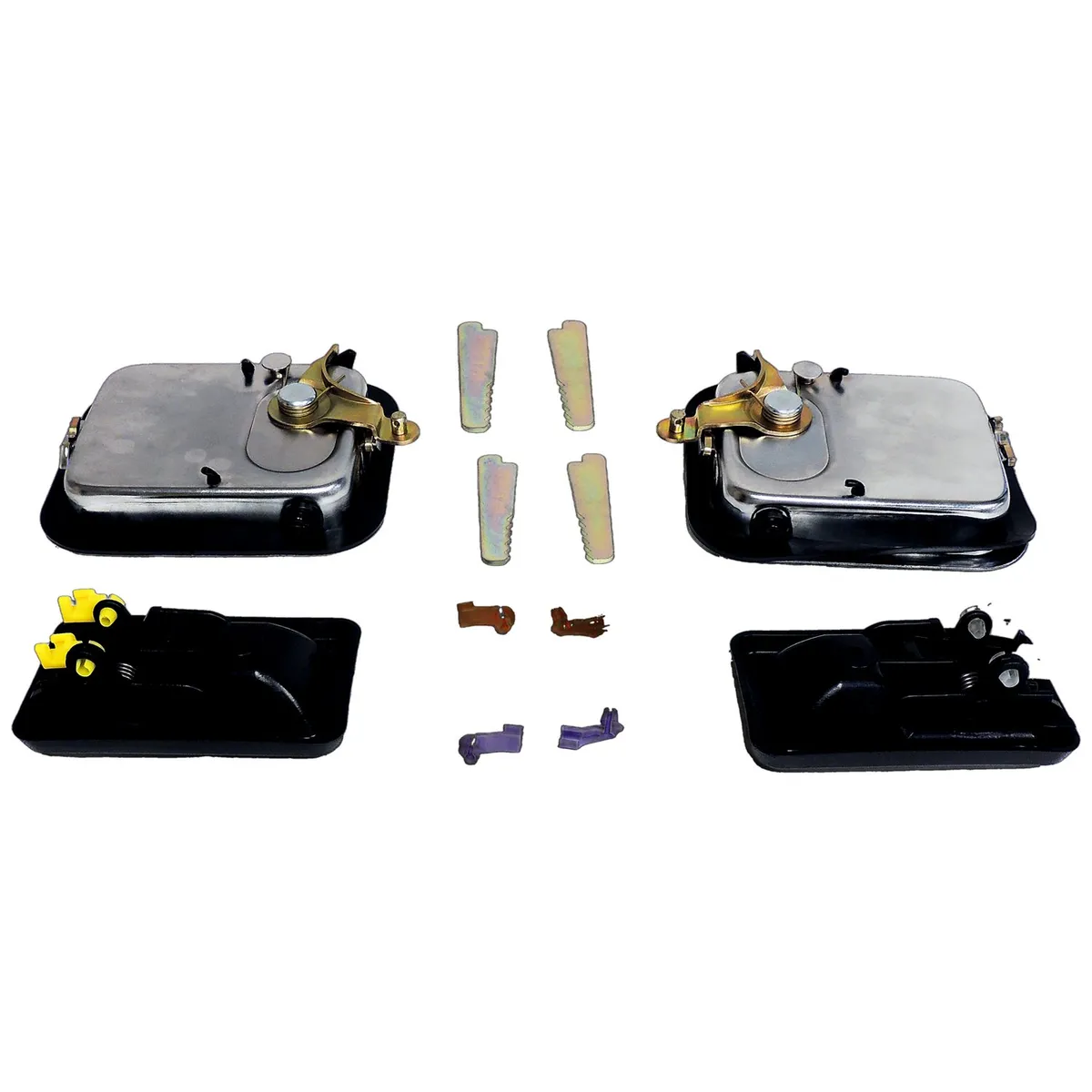 Door Handle Kit; Incl. Full Interior/Exterior Door Chrome Handles/4 Keepers/Lock Rod Clips; w/Full Steel Doors; product image