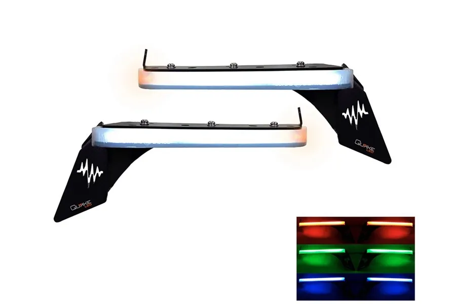 Quake LED 18c Wrangler/20c Gladiator Rubicon/Mojave RGB Slim DRL Fender Chop Kit Model# Qte1179