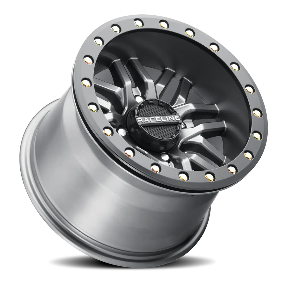 Aluminum Wheels 15x7 Ryno Beadlock UTV A91G Matte Dark Gunmetal Grey 10 Offset 4 on 156 Bolt Pattern 134.3 Bore Raceline product image