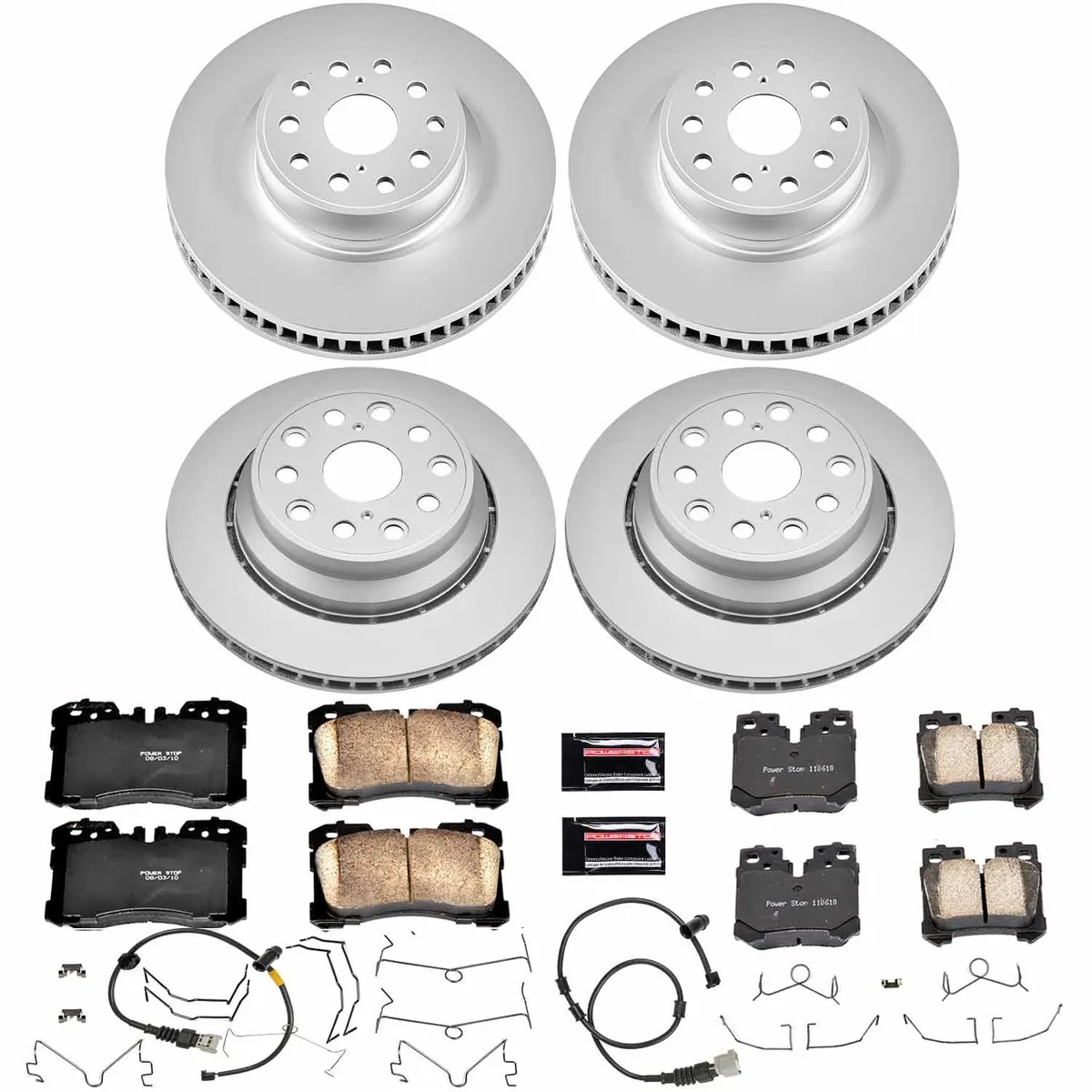 Z17 Geomet Coated Rotor Kit: Genuine Geomet Fully Coated Rotors; Ceramic Pads W/Hardware; Pad Sensors product image