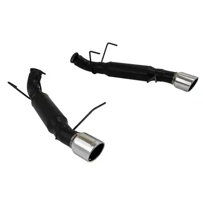 Flowmaster 11-12 Mustang GT 5.0L V8 Axle-Back Outlaw Mufflers Mandrel Bent 3in. 16 Gauge Tubing 4in. Polished T304 Stainless Steel Tips DOR Outlaw 409S Stainless Steel