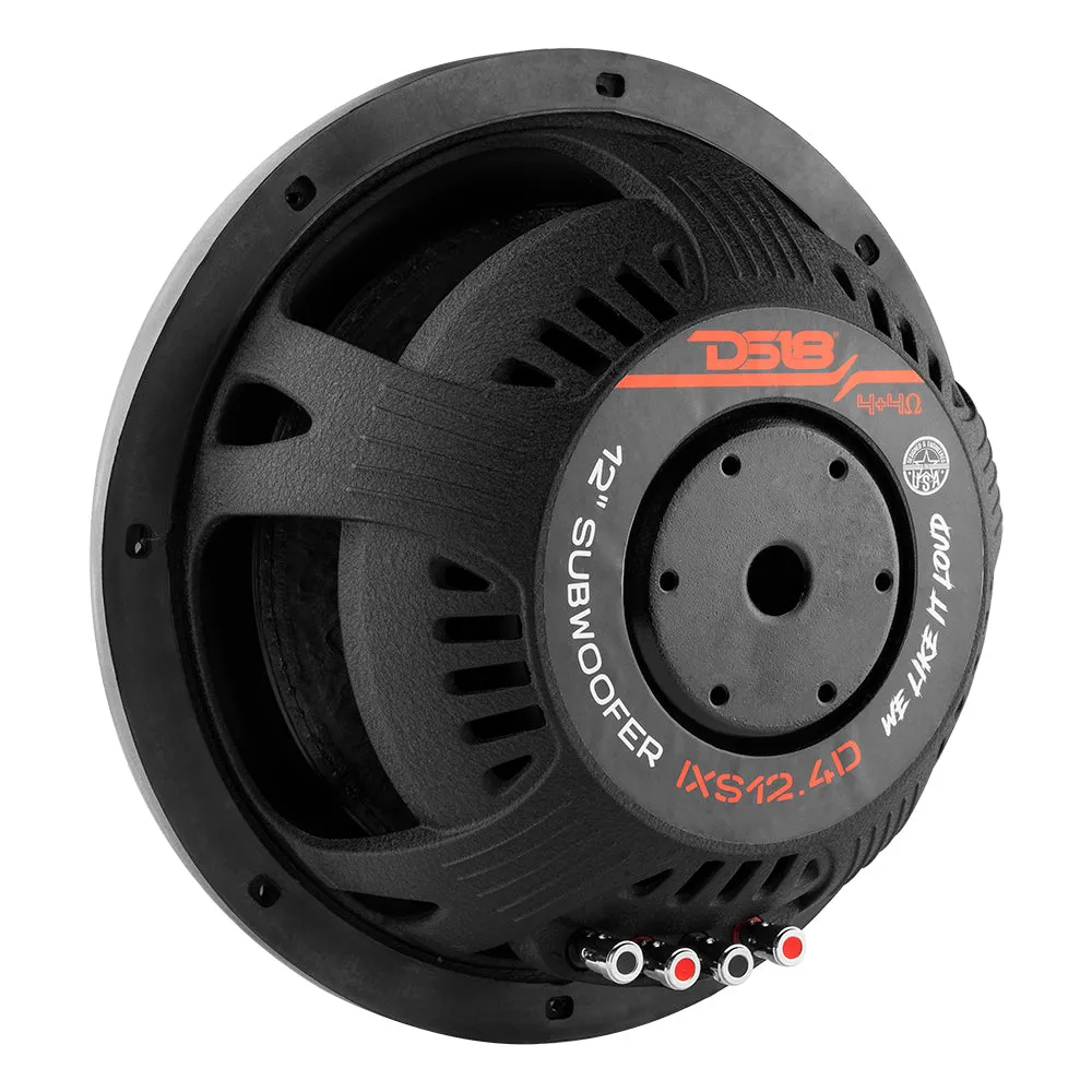 "IXS Shallow-Mount 12"" Fiber Glass Subwoofer 800 Watts Rms DVC 4-Ohm" product image