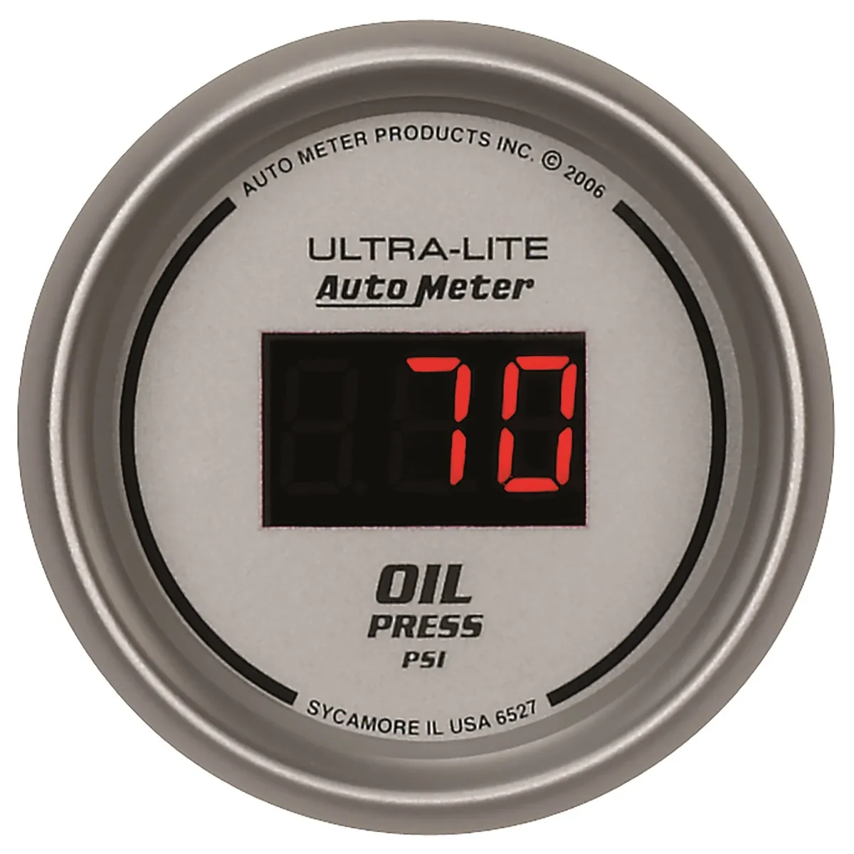 Gauge, Oil Pressure, 2 1/16", 100psi, Digital, Silver Dial w/ Red LED product image