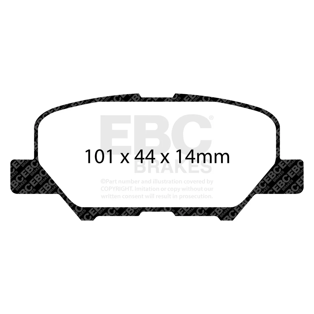 Truck/SUV Extra Duty Brake Pads; FMSI Pad No. D1679; Solid; 302mm Dia.; 36mm Height; 10mm Thick; 69mm Center Hole Dia.; Pad Dimensions: 101 x 44 x 14mm; product image