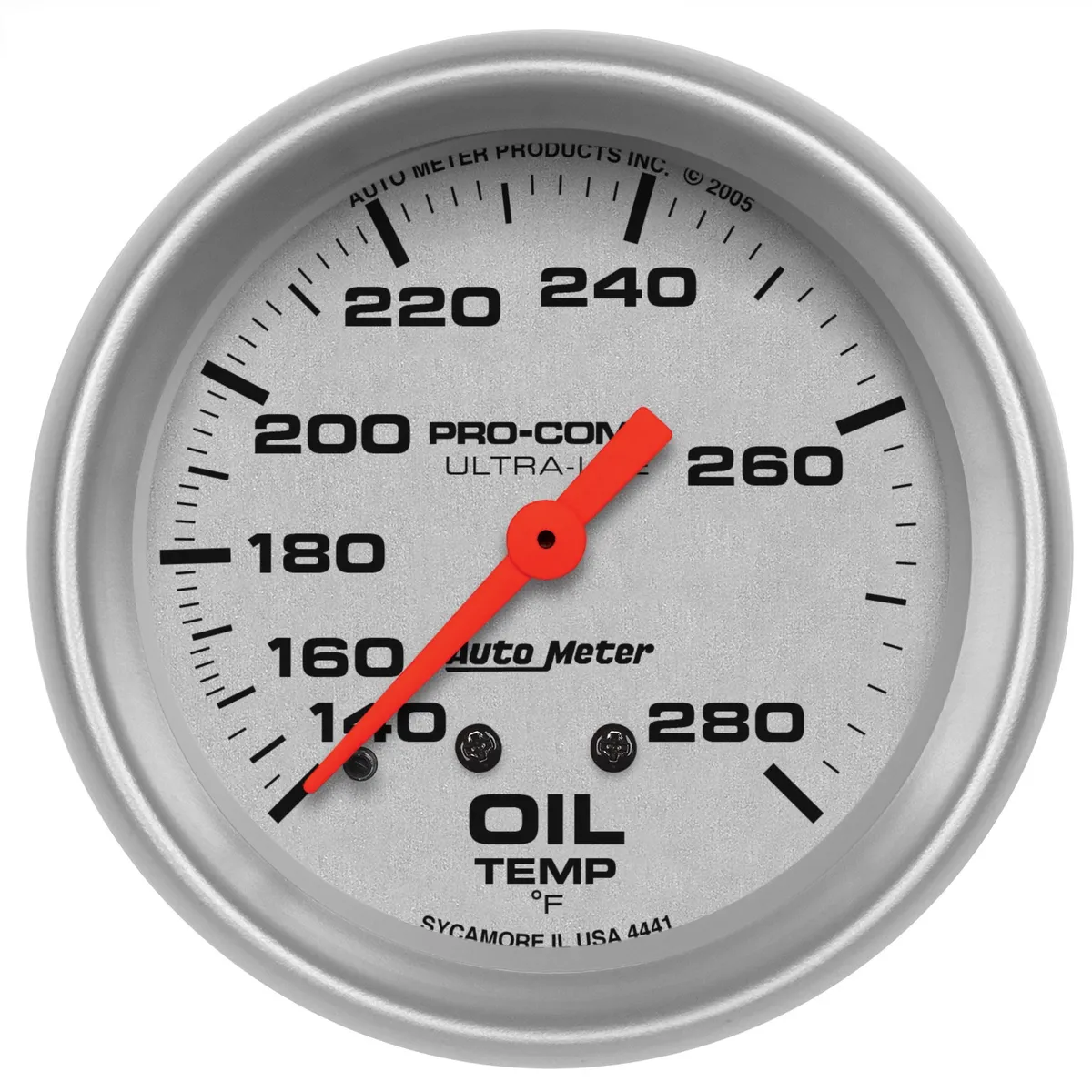 Gauge, Oil Temp, 2 5/8", 140-280?F, Mechanical, Ultra-Lite product image