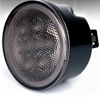LED Factory Mart Smoke/Clear LED Amber Turn Signal Light with Halo DRL for 07-18 Jeep Wrangler JK