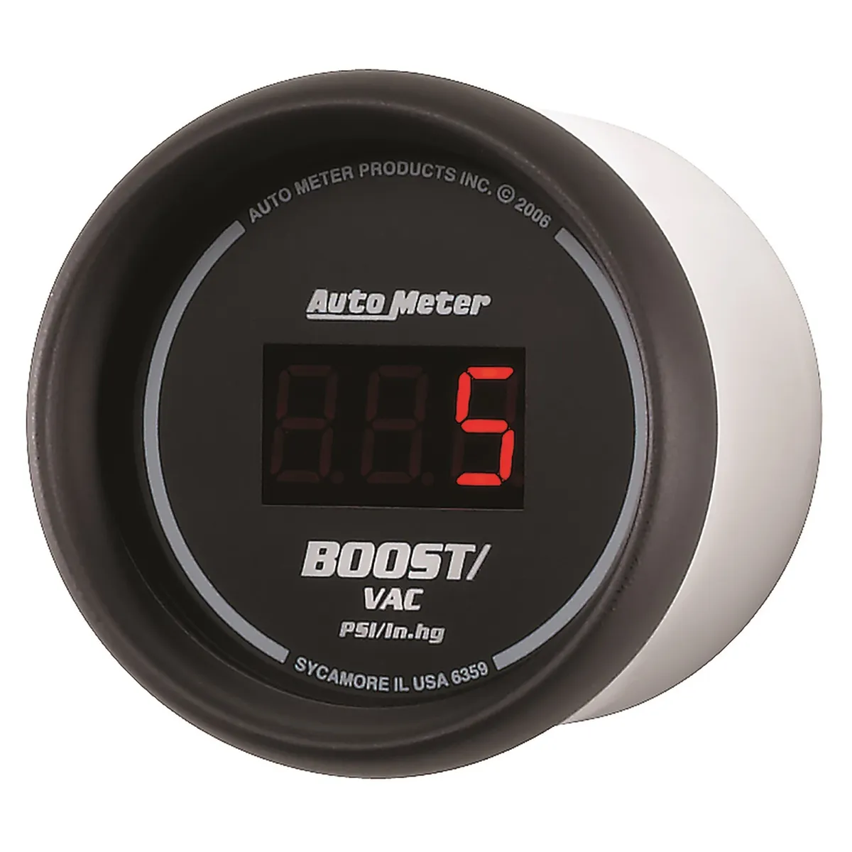 Gauge, Vac/Boost, 2 1/16", 30inHg-30psi, Digital, Black Dial w/ Red LED product image