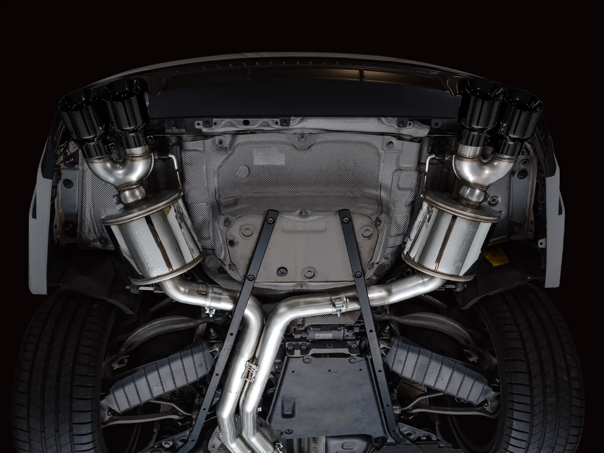 AWE Track Edition Exhaust for Audi C8 S6/S7 - Diamond Black Tips product image