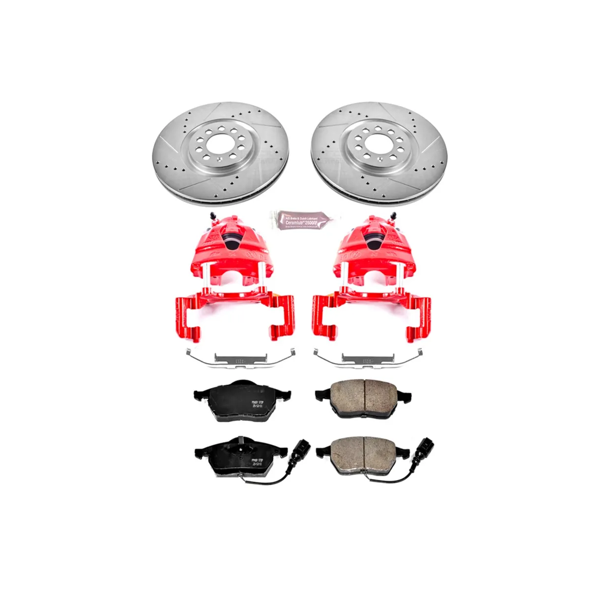 Z23 Evolution Sport Upgrade Kit: Drilled/Slotted Rotors; Carbon-Fiber Ceramic Pads; Powder Coated Calipers product image