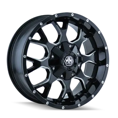 Mayhem Warrior (8015) Black/Milled Spokes 18x9 5x4.5/5x5 18mm 87mm