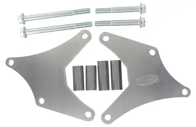 Power Master Alternator Bracket; Billet Aluminum; High Mount Driver Side Only; For Use w/Dual 2 in. Spool Alternators;