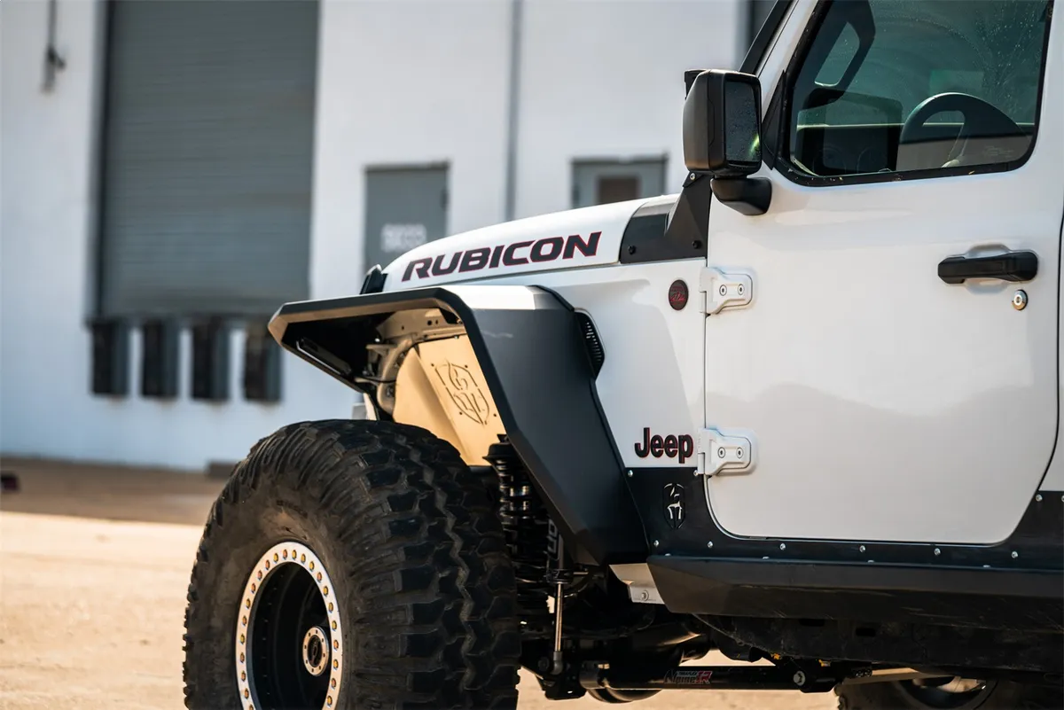 Stealth Fender Flare Body Armor; Front; Wide; w/Switchback LED DRL; Texture Black; product image