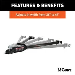 Curt Tow Bar with Adjustable-Width Arms - Car Mount - 2 Inch Ball - 5000 lbs. Safety Cables and Coupler Lock Sold Separately) RockJock 4X4 product image