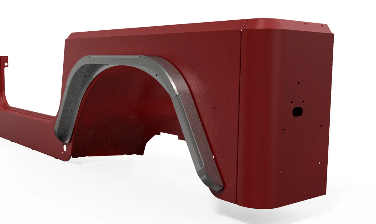 Motobilt Crusher Rear Fender 2in Flares, Bare - TJ/LJ product image