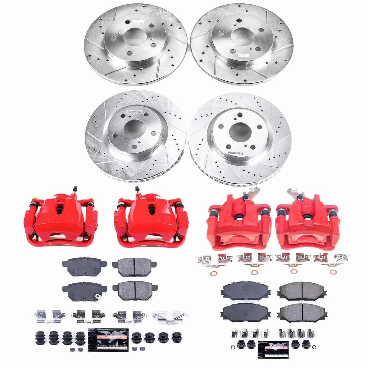 Z23 Evolution Sport Upgrade Kit: Drilled/Slotted Rotors; Carbon-Fiber Ceramic Pads; Powder Coated Calipers product image