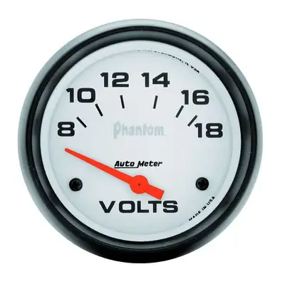 AutoMeter Gauge, Voltmeter, 2 5/8", 18V, Electric, Phantom