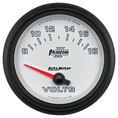 AutoMeter Gauge, Voltmeter, 2 5/8", 18V, Electric, Phantom II