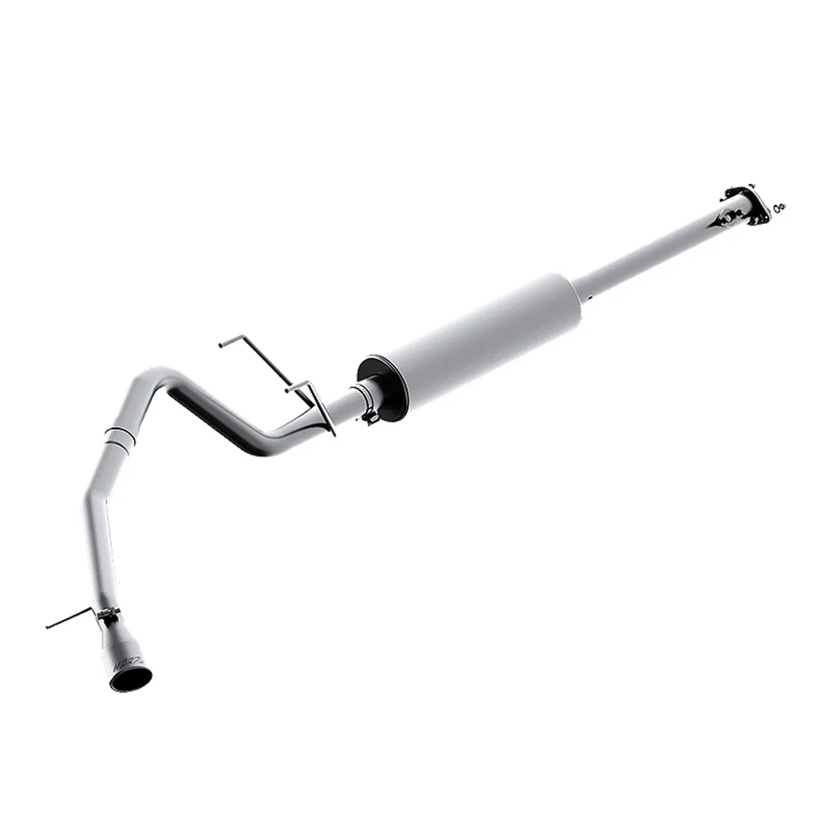 Armor Plus Cat Back Exhaust System; 2.5 in.; Incl. Front Pipe/Muffler/Over Axle Pipe/Tailpipe/Hardware/3.5 in. OD Tip; Single Side Exit; T409 Stainless Steel; product image