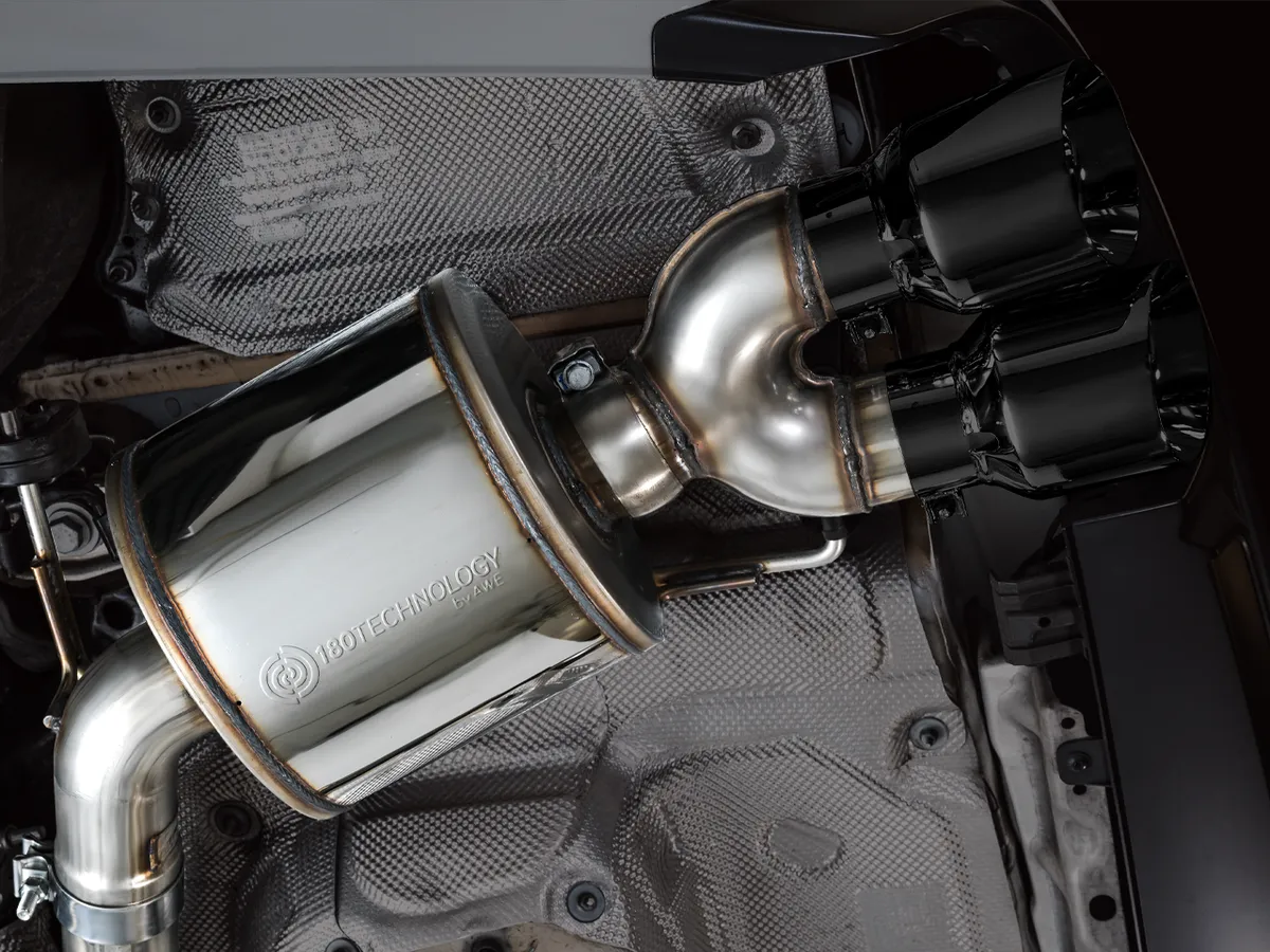 AWE Track Edition Exhaust for Audi C8 S6/S7 - Diamond Black Tips product image