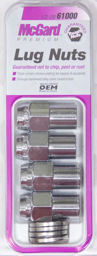 McGard Hex Lug Nut 1/220 Mag Washer Reg .746 in Shk 13/16 Hex 1.65 in Oal Chrome (4