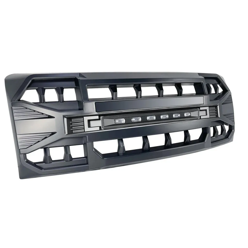 American Modified Amfmaa00114 Armor Grille With LED Off-Road Lights - Matte Black product image