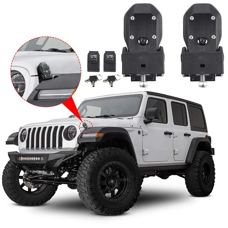 ABS Hood Latch Kit Anti-Theft for Jeep Wrangler JK JL and Gladiator JT product image