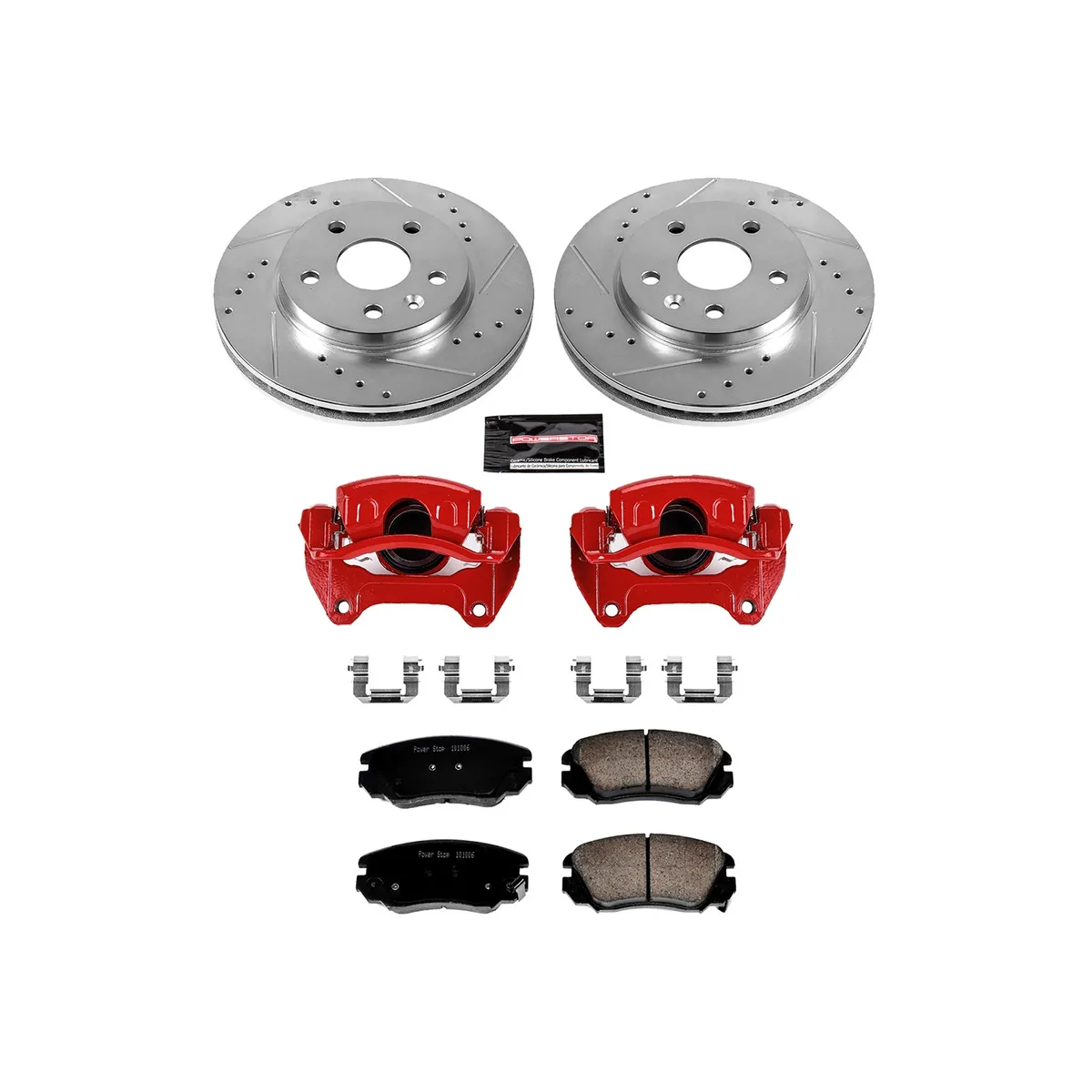 Z23 Evolution Sport Upgrade Kit: Drilled/Slotted Rotors; Carbon-Fiber Ceramic Pads; Powder Coated Calipers product image