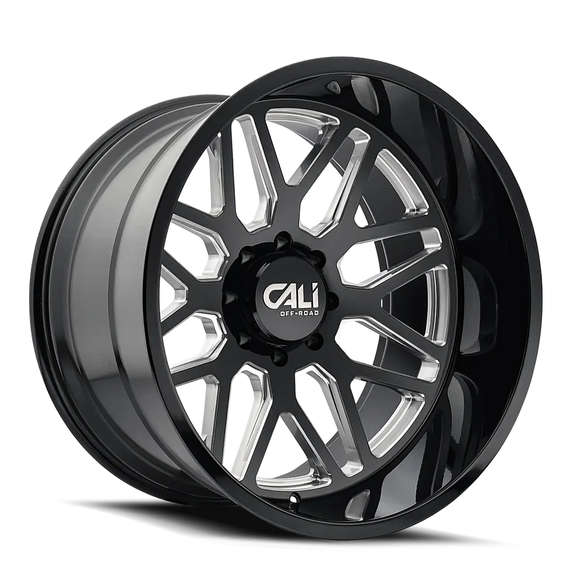 Cast Aluminum Wheels Invader 9115 GB-M 24x14 Milled Gloss Black 6 On 139.7 Bolt Pattern -76 Offset Cali Offroad Wheels product image