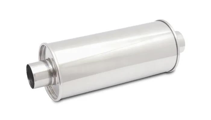 STREETPOWER Round Muffler; Round; 4 in. Inlet ID; 4 in. Outlet ID; 18 in. Body L; 22 in. Overall L; 7 in. Muffler OD; Center/Center Location; product image