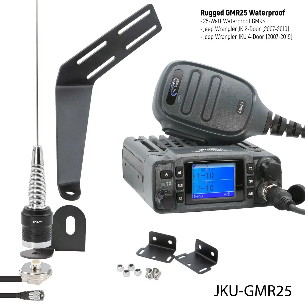 0718 JK 2dr/Jku 4dr/Tj/Lj Jeep Wrangler & Rubicon Twoway Gmrs Mobile Radio Kit product image