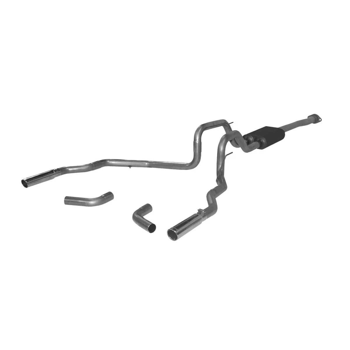11-13 Ford F-150. 3.5L Eco Boost Turbo V6 All Wheel Bases Cat-back Pro-Series Muffler Mandrel Bent 2.5in. 16 Gauge Tubing 3in. Polished 304S W/Embossed Logo Tips DOR/S Force II 409S Stainless Steel product image