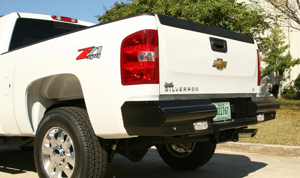 Black Steel Ranch Rear Bumper; 2 Stage Black Powder Coated; product image