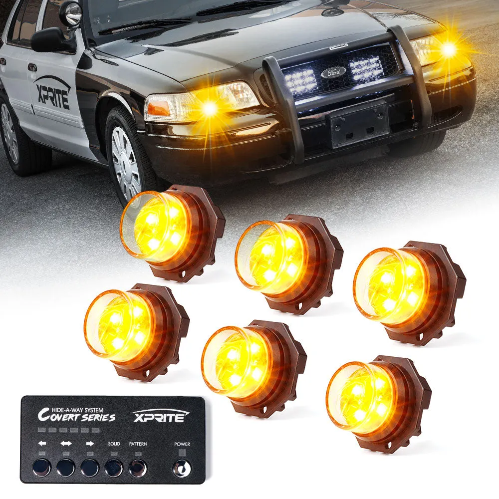 Xprite LED Hideaway Strobe Lights – Hidden Grille & Headlight Warning Light Kit | Covert Series product image