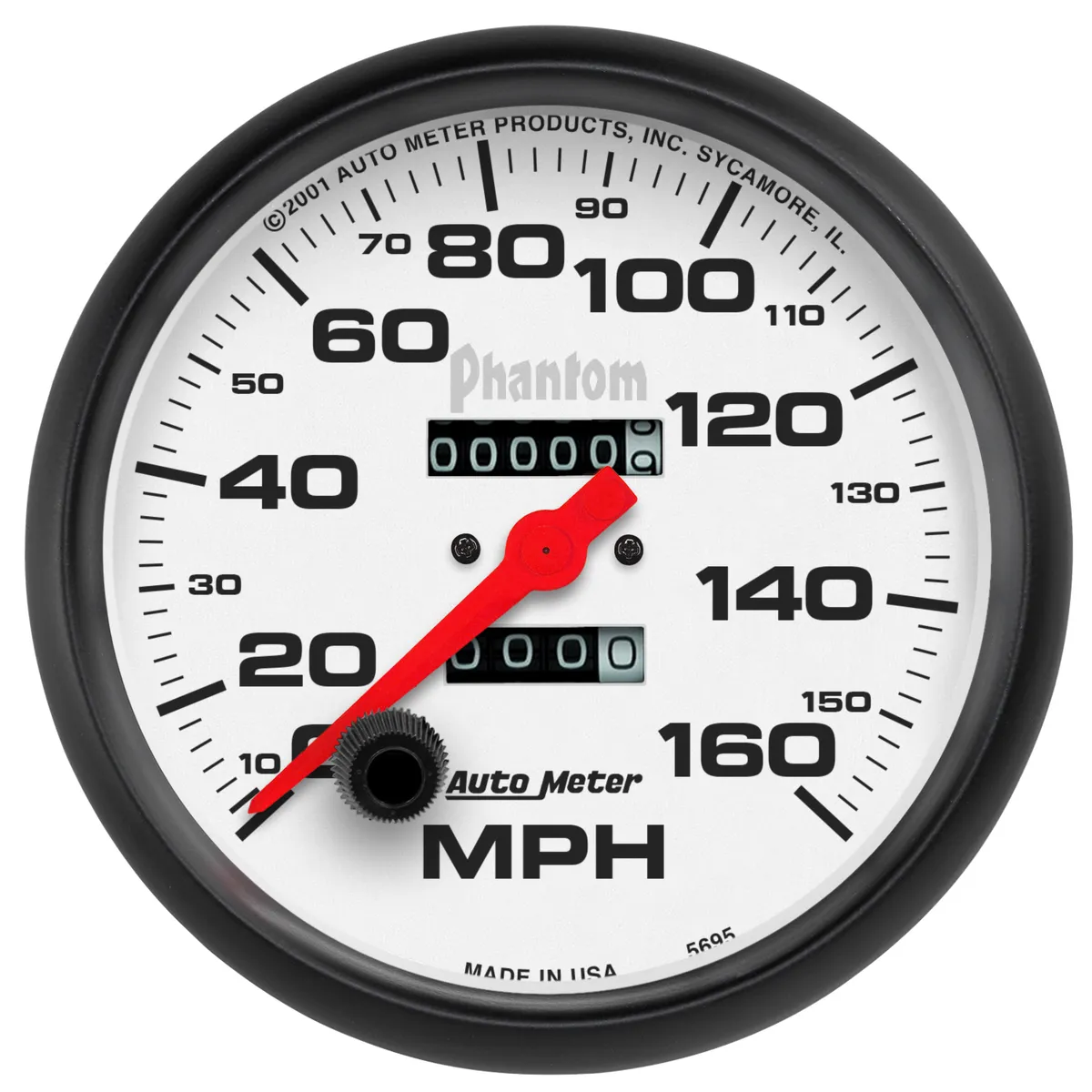 Gauge, Speedometer, 5", 160mph, Mechanical, Phantom product image