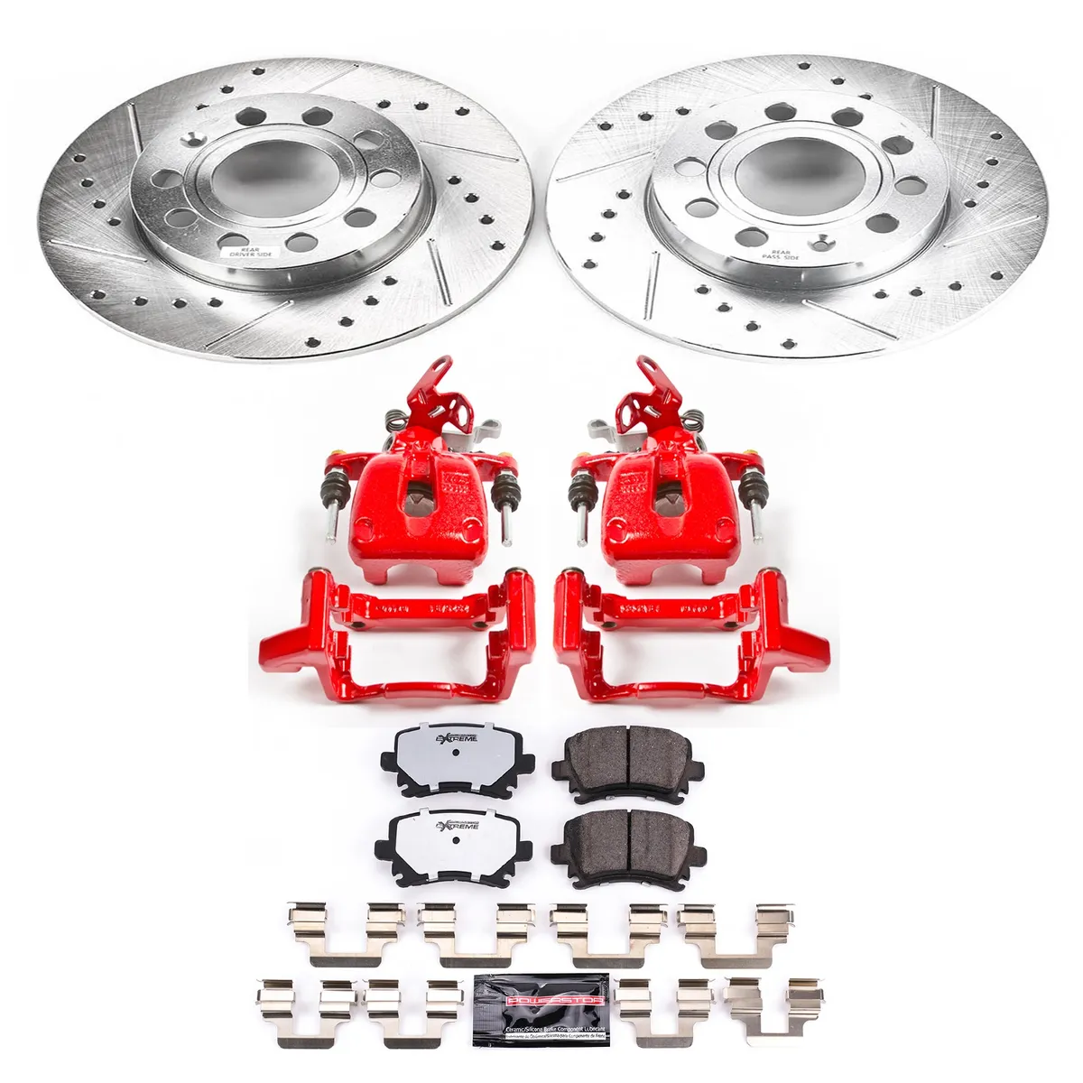 Z26 Street Warrior Upgrade Kit: Drilled/Slotted Rotors; Carbon-Fiber Ceramic Pads; Powder Coated Calipers product image