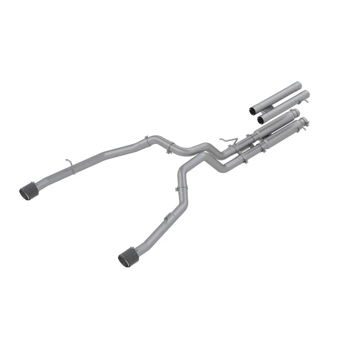 2021-24 RAM Trx T304 Stainless Steel 3 Inch Cat-Back Dual Split Rear With Carbon Fiber Tips Race Version Exhaust System Mbrp product image