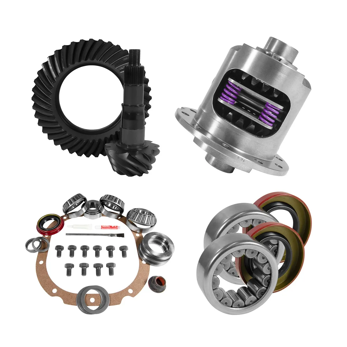 8.8 Inch Ford 4.56 Rear Ring & Pinion Install Kit 31 Spline Posi 2.99 Inch Axle Bearings 8.8 Inch Ford 4.56 Rear R&P Gear/ Install Kit Package W/ 31 Spline Posi & Ak 1561 (2.985 Inch Od) '09-'14 F150 Yukon Gear product image