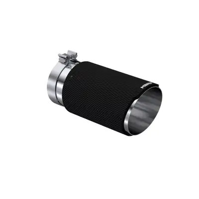 MBRP Exhaust Carbon Fiber Exhaust Tip; 5 in. Inlet Diameter; 6 in. Outlet Diameter; 12 in. Length; Angle Cut; Dual Wall;