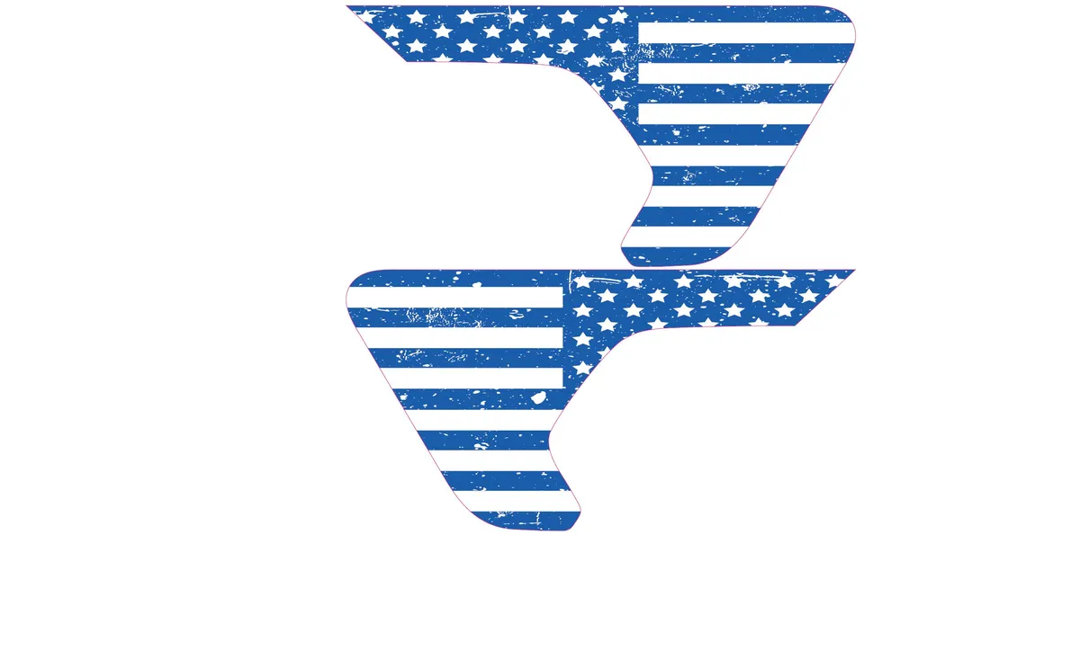 White and Blue Distressed Flag 2pc Vinyl Fender Decal product image