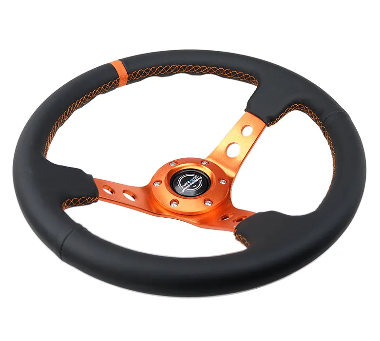 Steering Wheel 350mm 3in Dish Black Leather product image