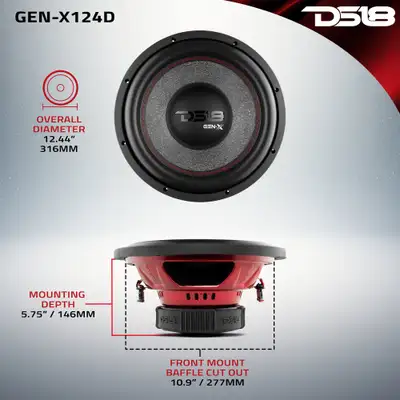 DS18 "GEN-X 12"" Subwoofer 450 Watts Rms DVC 4-Ohm"